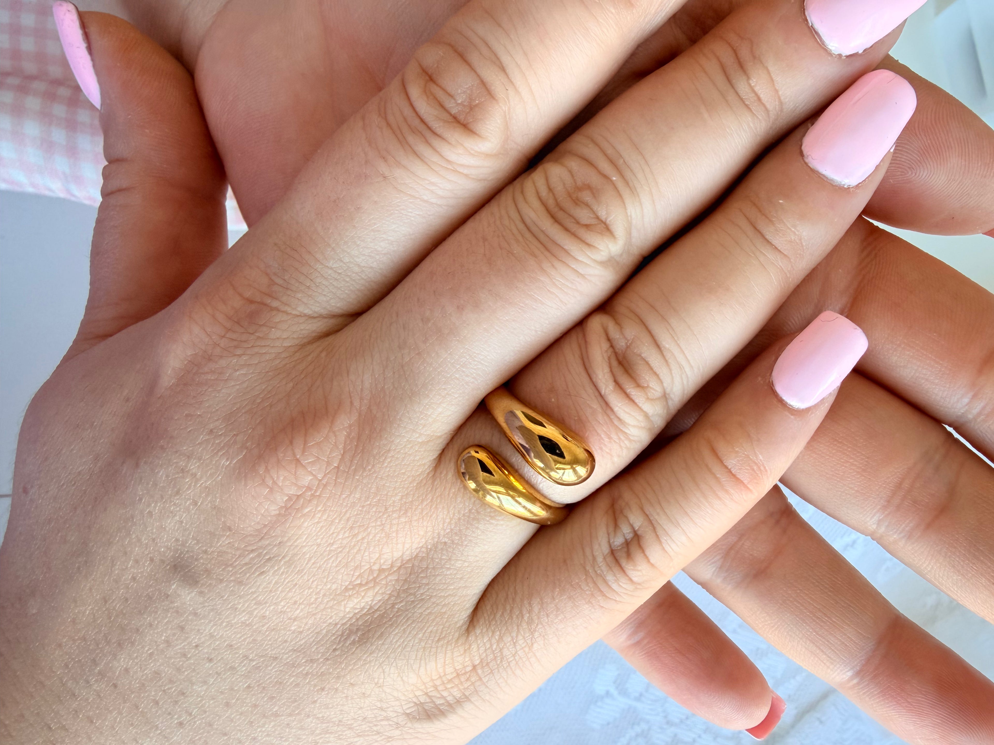 Geometric Gold Ring Stainless Steel