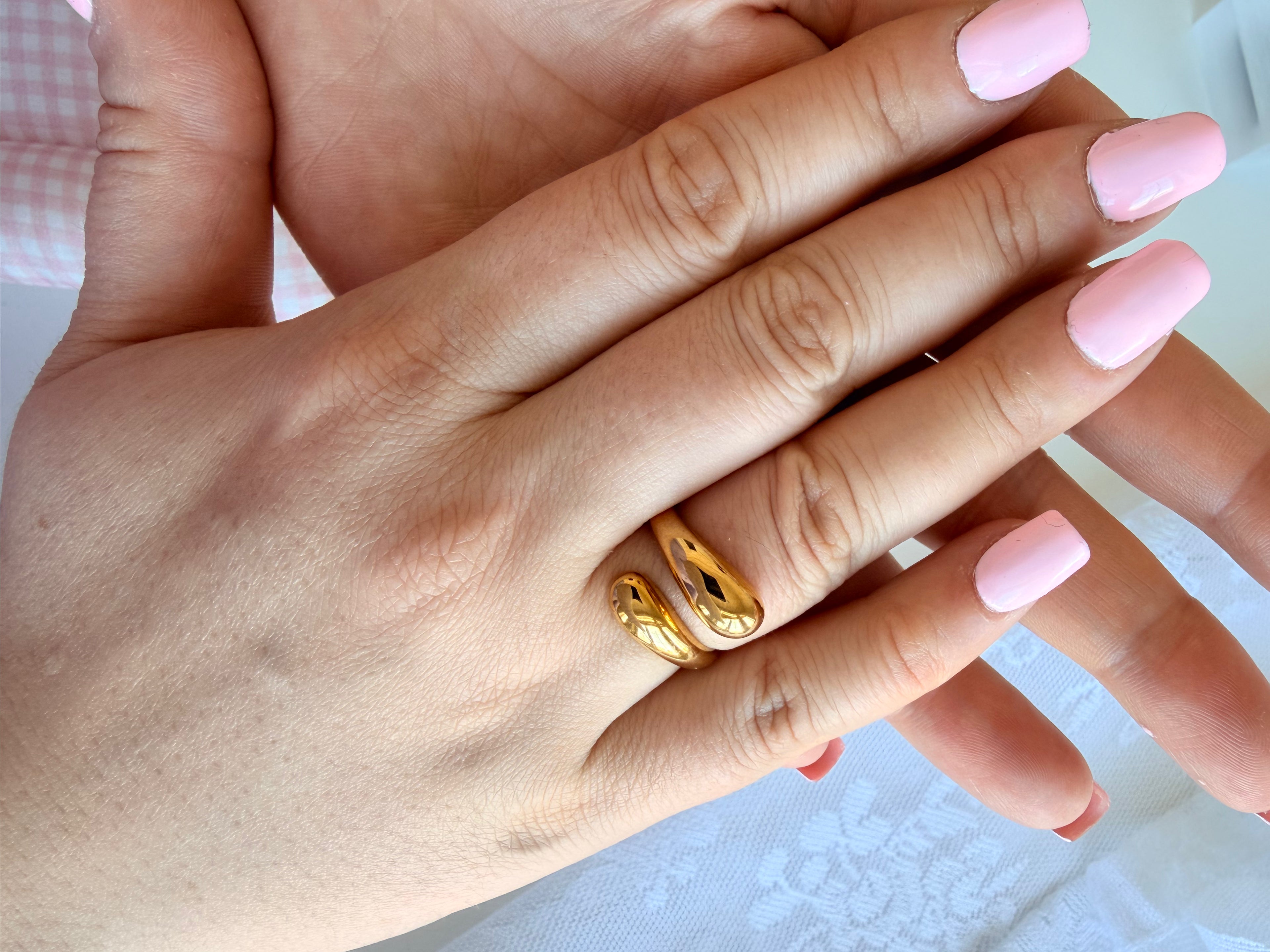 Geometric Gold Ring Stainless Steel