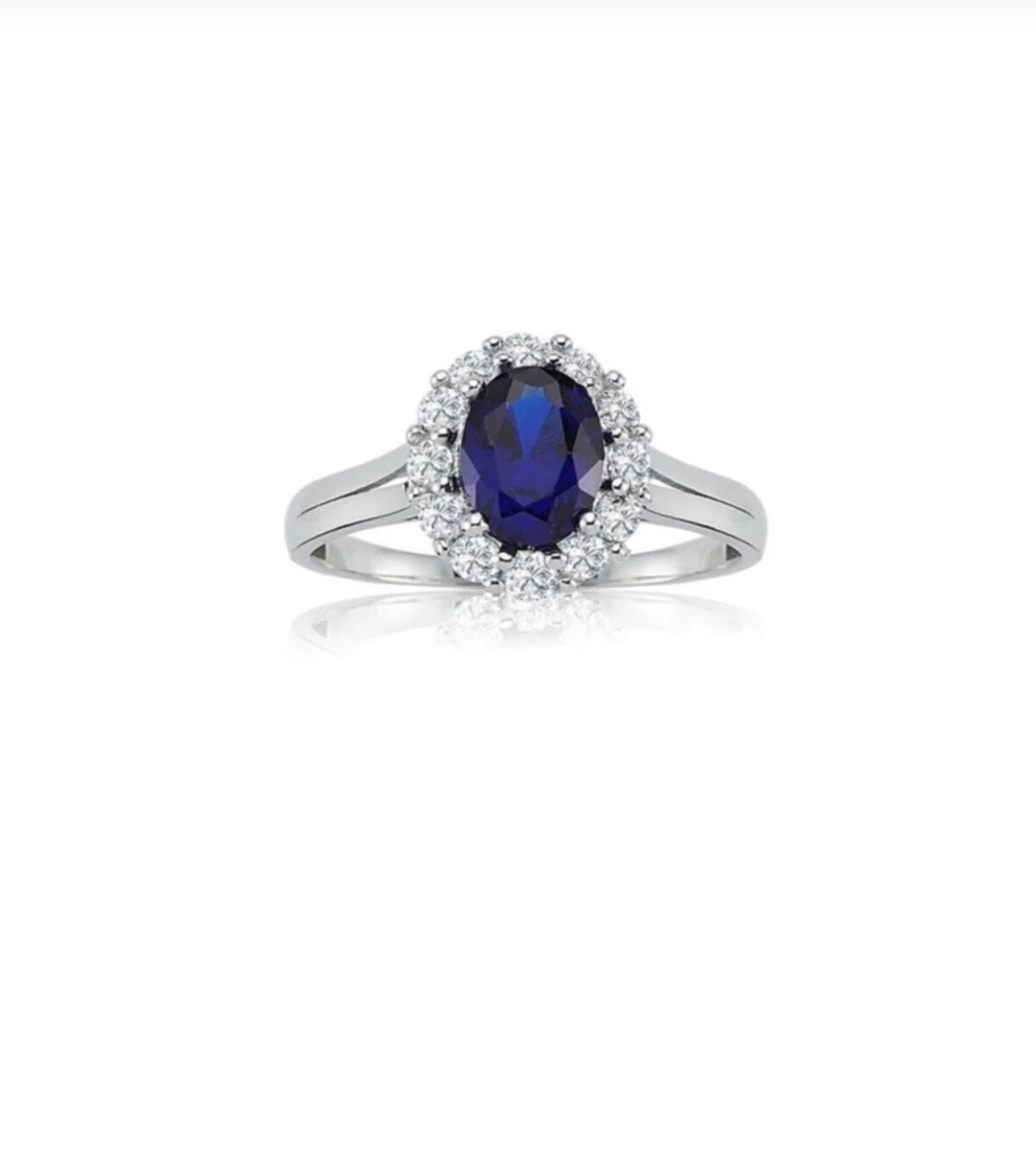 Synthetic Sapphire Ring