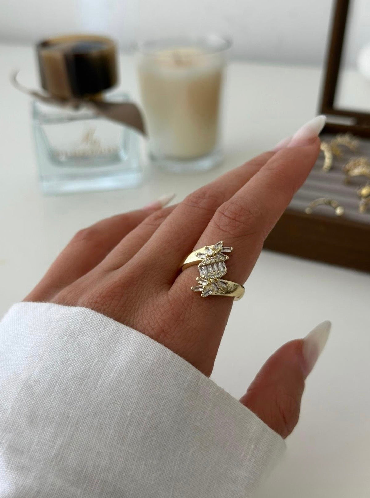 Bagette Golden Open Ring